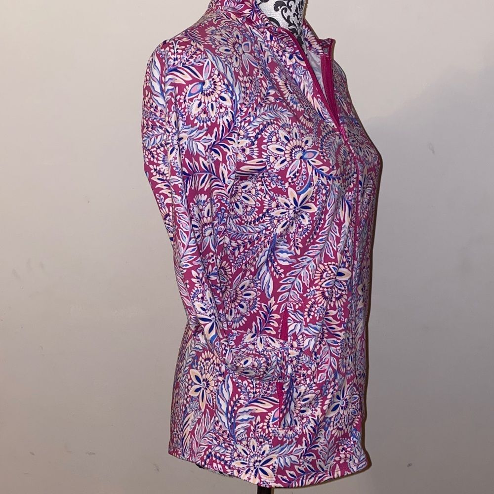 Tommy Bahama Active Golf & Tennis Floral Long Sleeve Full Zip Jacket Size Medium - Picture 9 of 13